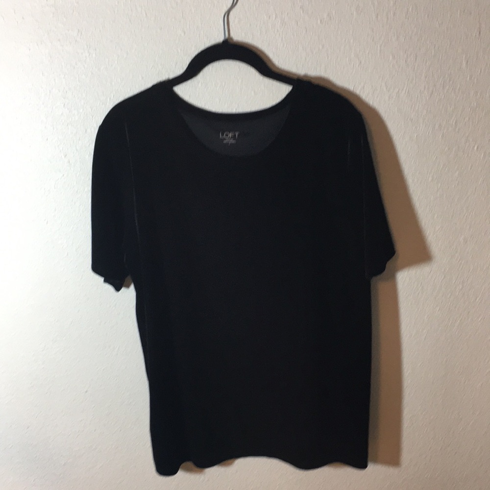 Loft Black Velvet Top